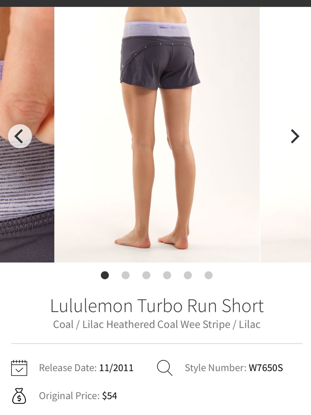 lululemon athletica Purple and Black Striped Waistband Athletic Shorts